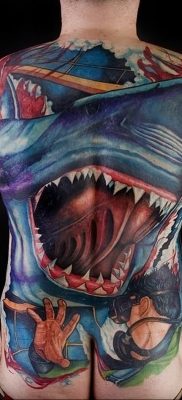 photo tattoo shark от 25.09.2018 №163 – drawing of the predator of the seas – tattoovalue.net