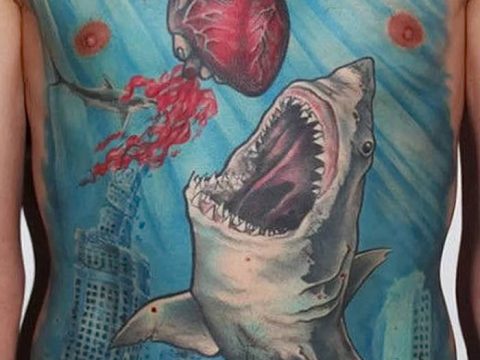 photo tattoo shark от 25.09.2018 №191 - drawing of the predator of the seas - tattoovalue.net