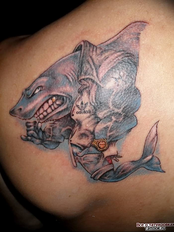 photo tattoo shark от 25.09.2018 №228 - drawing of the predator of the seas - tattoovalue.net