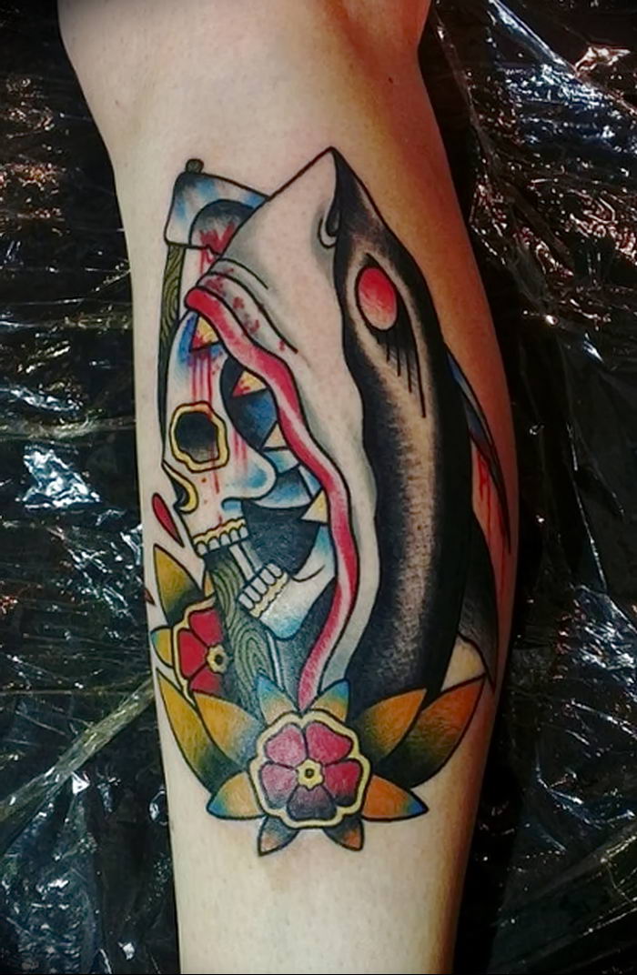 photo tattoo shark от 25.09.2018 №257 - drawing of the predator of the seas - tattoovalue.net