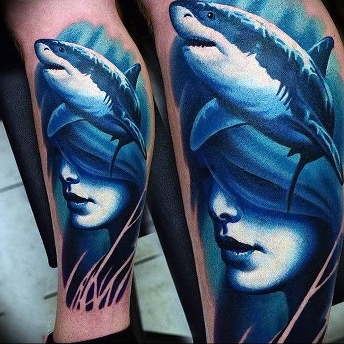 photo tattoo shark от 25.09.2018 №278 - drawing of the predator of the seas - tattoovalue.net