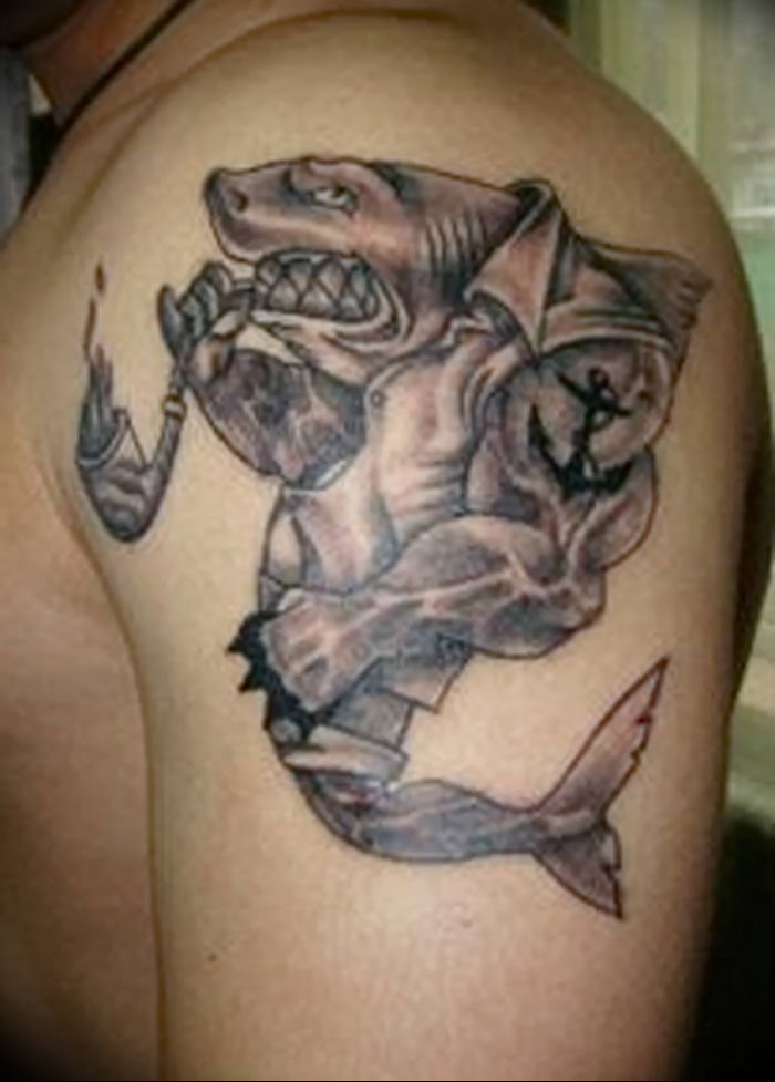 photo tattoo shark от 25.09.2018 №288 - drawing of the predator of the seas - tattoovalue.net