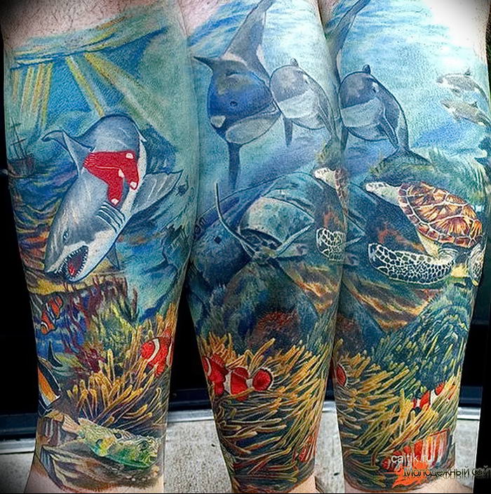 photo tattoo shark от 25.09.2018 №292 - drawing of the predator of the seas - tattoovalue.net