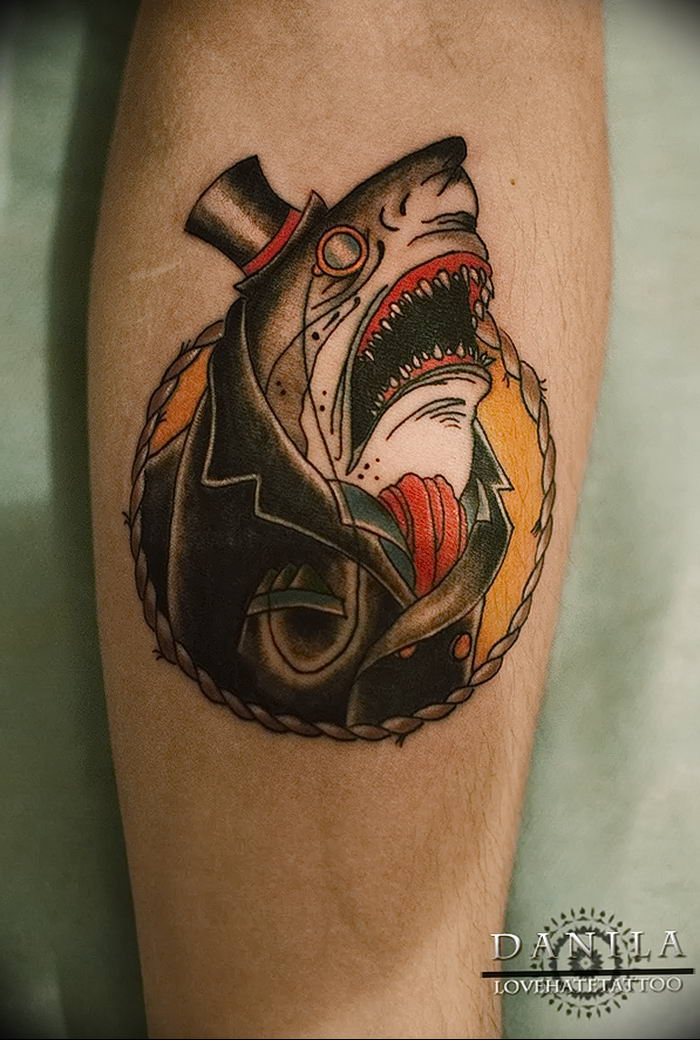 photo tattoo shark от 25.09.2018 №325 - drawing of the predator of the seas - tattoovalue.net