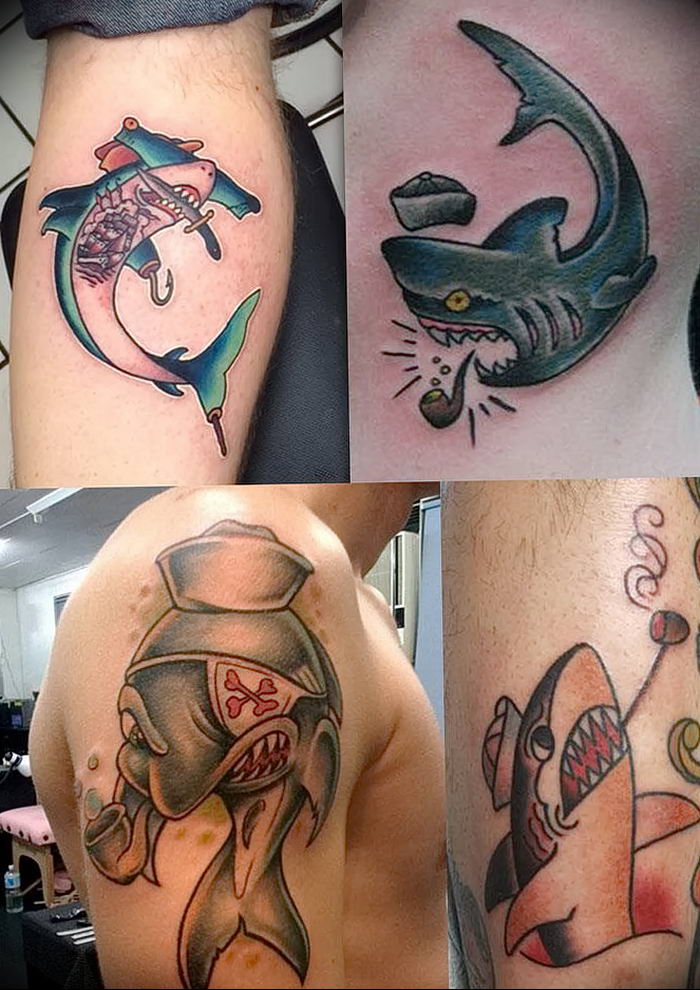 photo tattoo shark от 25.09.2018 №349 - drawing of the predator of the seas - tattoovalue.net