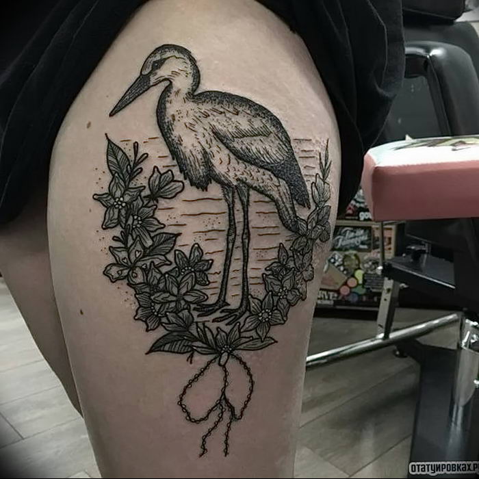 photo tattoo stork от 05.09.2018 №004 - drawing example - tattoovalue.net