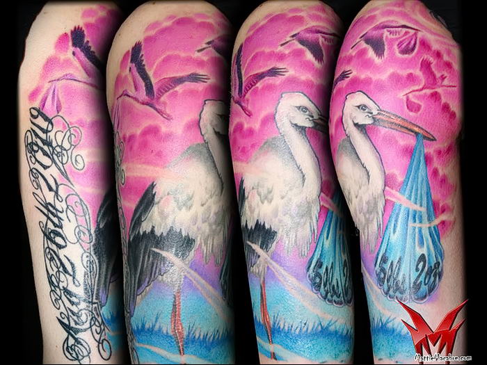 photo tattoo stork от 05.09.2018 №089 - drawing example - tattoovalue.net