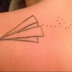 Photo tattoo paper airplane 16.10.2018 №051 - an example of a tattoo design - tattoovalue.net