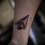 Photo tattoo paper airplane 16.10.2018 №073 - an example of a tattoo design - tattoovalue.net