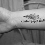 Photo tattoo paper airplane 16.10.2018 №002 - an example of a tattoo design - tattoovalue.net