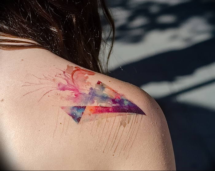 Photo tattoo paper airplane 16.10.2018 №004 - an example of a tattoo design - tattoovalue.net