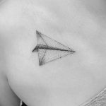 Photo tattoo paper airplane 16.10.2018 №006 - an example of a tattoo design - tattoovalue.net