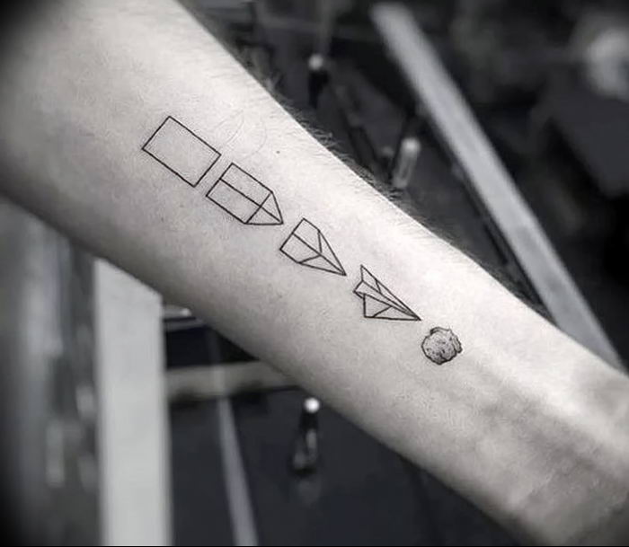 Photo tattoo paper airplane 16.10.2018 №011 - an example of a tattoo design - tattoovalue.net