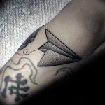 Photo tattoo paper airplane 16.10.2018 №014 - an example of a tattoo design - tattoovalue.net