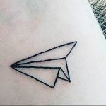 Photo tattoo paper airplane 16.10.2018 №016 - an example of a tattoo design - tattoovalue.net
