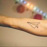 Photo tattoo paper airplane 16.10.2018 №024 - an example of a tattoo design - tattoovalue.net