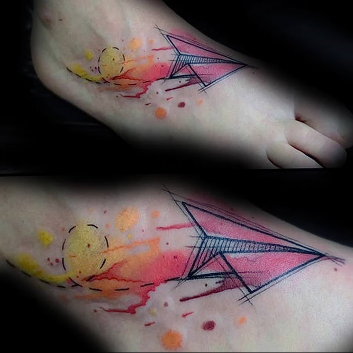 Photo tattoo paper airplane 16.10.2018 №027 - an example of a tattoo design - tattoovalue.net
