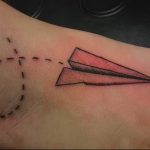 Photo tattoo paper airplane 16.10.2018 №036 - an example of a tattoo design - tattoovalue.net