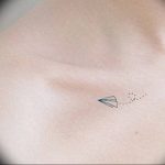 Photo tattoo paper airplane 16.10.2018 №038 - an example of a tattoo design - tattoovalue.net
