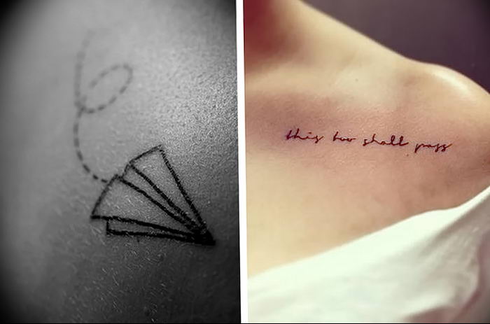 Photo tattoo paper airplane 16.10.2018 №039 - an example of a tattoo design - tattoovalue.net