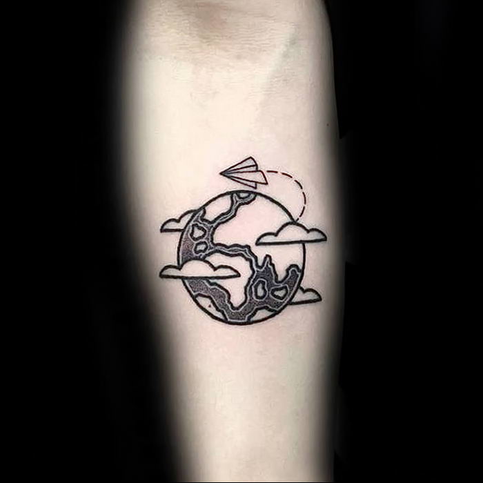 Photo tattoo paper airplane 16.10.2018 №040 - an example of a tattoo design - tattoovalue.net