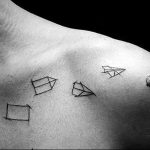 Photo tattoo paper airplane 16.10.2018 №042 - an example of a tattoo design - tattoovalue.net
