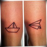 Photo tattoo paper airplane 16.10.2018 №047 - an example of a tattoo design - tattoovalue.net