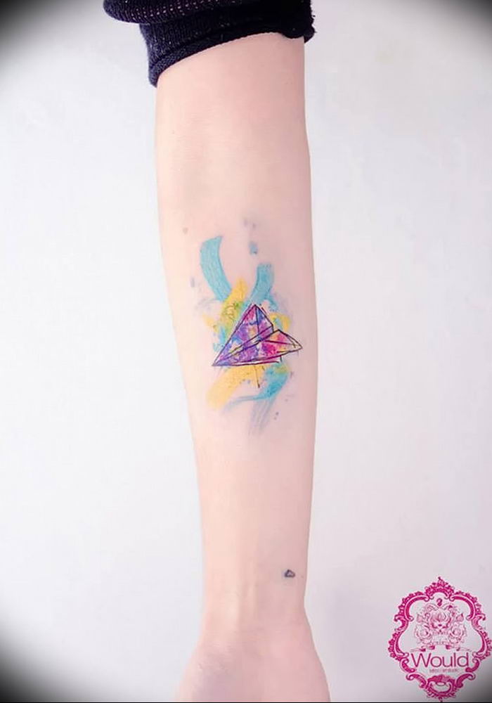 Photo tattoo paper airplane 16.10.2018 №048 - an example of a tattoo design - tattoovalue.net
