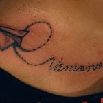 Photo tattoo paper airplane 16.10.2018 №060 - an example of a tattoo design - tattoovalue.net