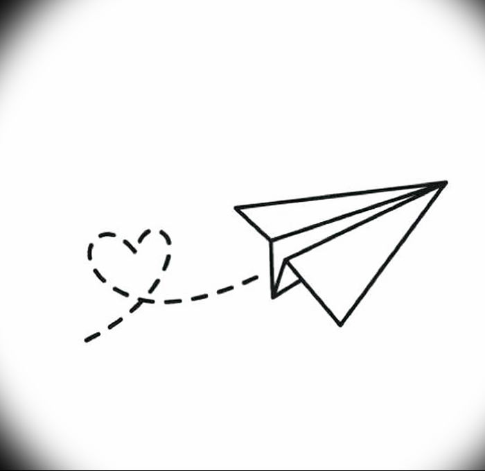 Photo tattoo paper airplane 16.10.2018 №064 - an example of a tattoo design - tattoovalue.net