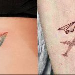 Photo tattoo paper airplane 16.10.2018 №069 - an example of a tattoo design - tattoovalue.net