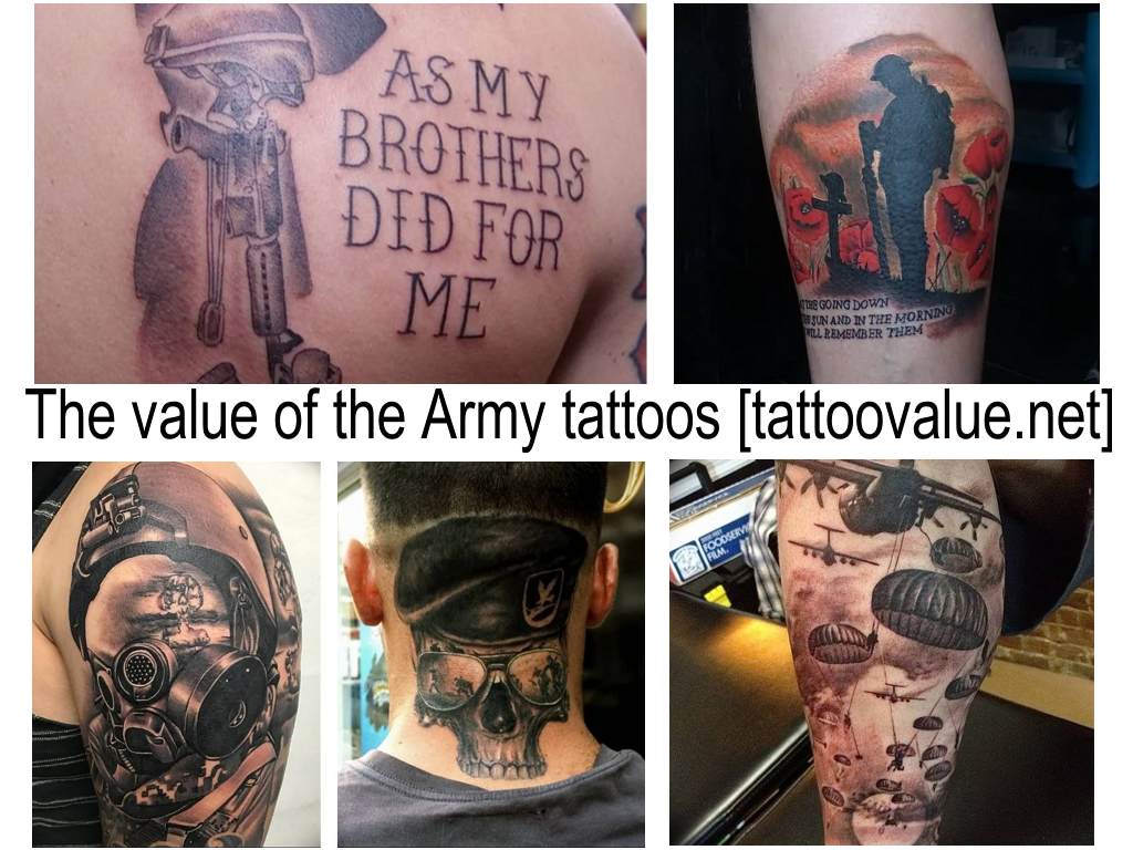 The value of the Army tattoos - original drawings of a tattoo on a photo