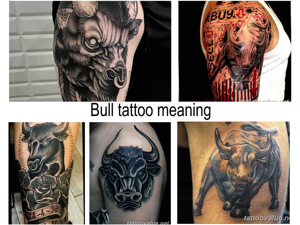 Bull tattoo meaning - a collection of interesting drawings of finished tattoos in the photo