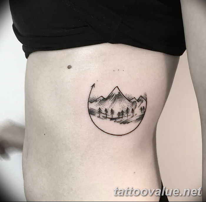 The meaning of the tattoo “mountain”: history, photo drawings, sketches, facts