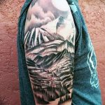 mountain tattoo photo 29.11.2018 №030 - example of a tattoo with a mountain - tattoovalue.net