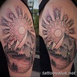 mountain tattoo photo 29.11.2018 №056 - example of a tattoo with a mountain - tattoovalue.net