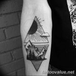 mountain tattoo photo 29.11.2018 №038 - example of a tattoo with a mountain - tattoovalue.net