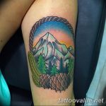 mountain tattoo photo 29.11.2018 №049 - example of a tattoo with a mountain - tattoovalue.net