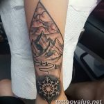 mountain tattoo photo 29.11.2018 №050 - example of a tattoo with a mountain - tattoovalue.net