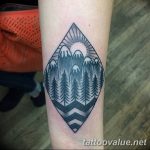 mountain tattoo photo 29.11.2018 №054 - example of a tattoo with a mountain - tattoovalue.net