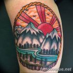 mountain tattoo photo 29.11.2018 №059 - example of a tattoo with a mountain - tattoovalue.net