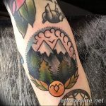 mountain tattoo photo 29.11.2018 №071 - example of a tattoo with a mountain - tattoovalue.net