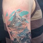 mountain tattoo photo 29.11.2018 №075 - example of a tattoo with a mountain - tattoovalue.net