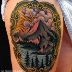 mountain tattoo photo 29.11.2018 №107 - example of a tattoo with a mountain - tattoovalue.net