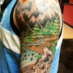 mountain tattoo photo 29.11.2018 №131 - example of a tattoo with a mountain - tattoovalue.net