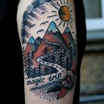 mountain tattoo photo 29.11.2018 №144 - example of a tattoo with a mountain - tattoovalue.net