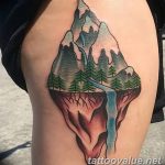 mountain tattoo photo 29.11.2018 №158 - example of a tattoo with a mountain - tattoovalue.net