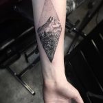 mountain tattoo photo 29.11.2018 №169 - example of a tattoo with a mountain - tattoovalue.net