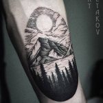 mountain tattoo photo 29.11.2018 №203 - example of a tattoo with a mountain - tattoovalue.net