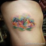 mountain tattoo photo 29.11.2018 №206 - example of a tattoo with a mountain - tattoovalue.net